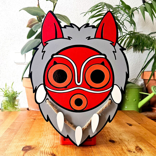 Máscara Mononoke en madera Studio Ghibli