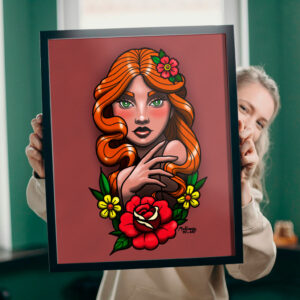 Print bella con flores