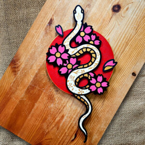 Serpiente con flores - decoración inspirada en tatuajes
